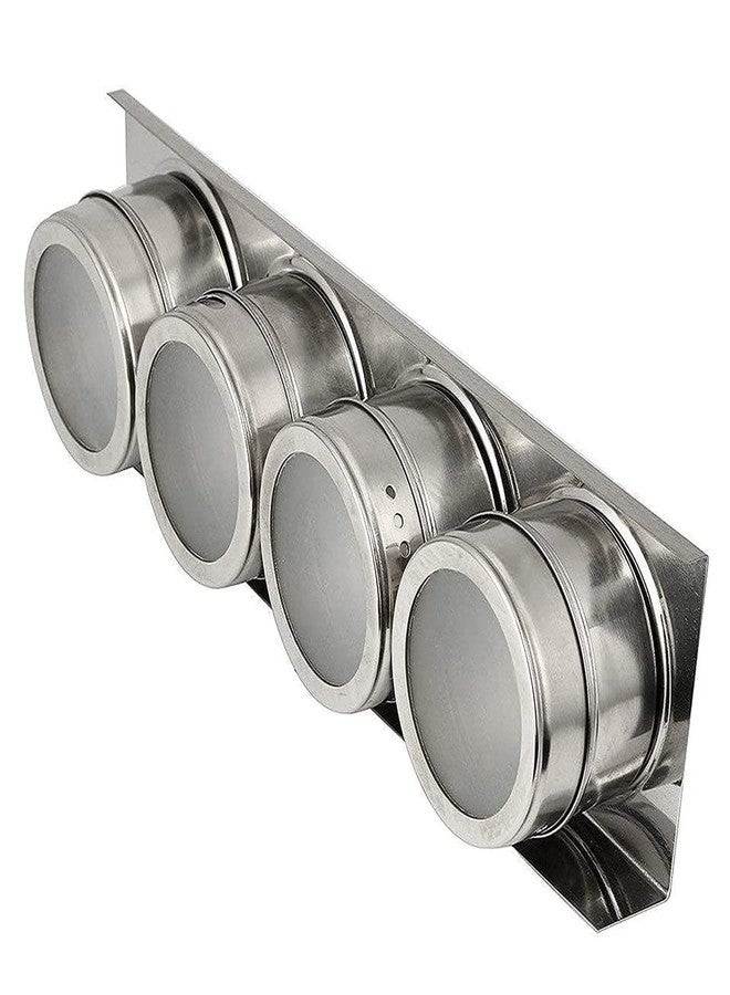 Avenn Multipurpose 4 Pieces Stainless Steel Magnetic Spice Rack | Masala Rack Holder Set | Condiment Set | Spice Container | Storage Jar Tins | Magnetic Spice Rack - Image 2